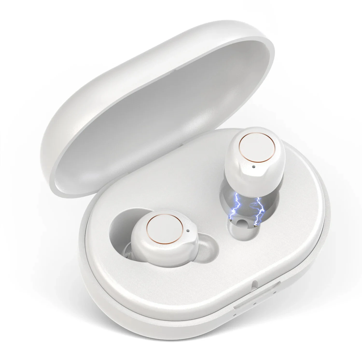 (image for) Black/White Rechargeable Portable Adjustable Hearing Earphones Invisible-In-Canal Sound Amplifier